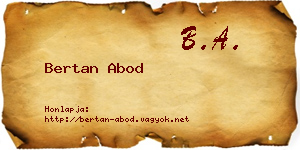 Bertan Abod névjegykártya